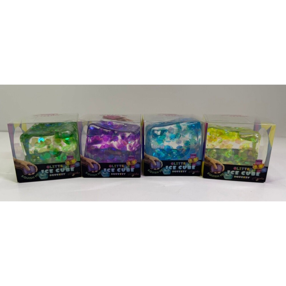 Squishy Glitter Cube Squeeze Ball Stress Relief Fidget Sensory Toy Random Color